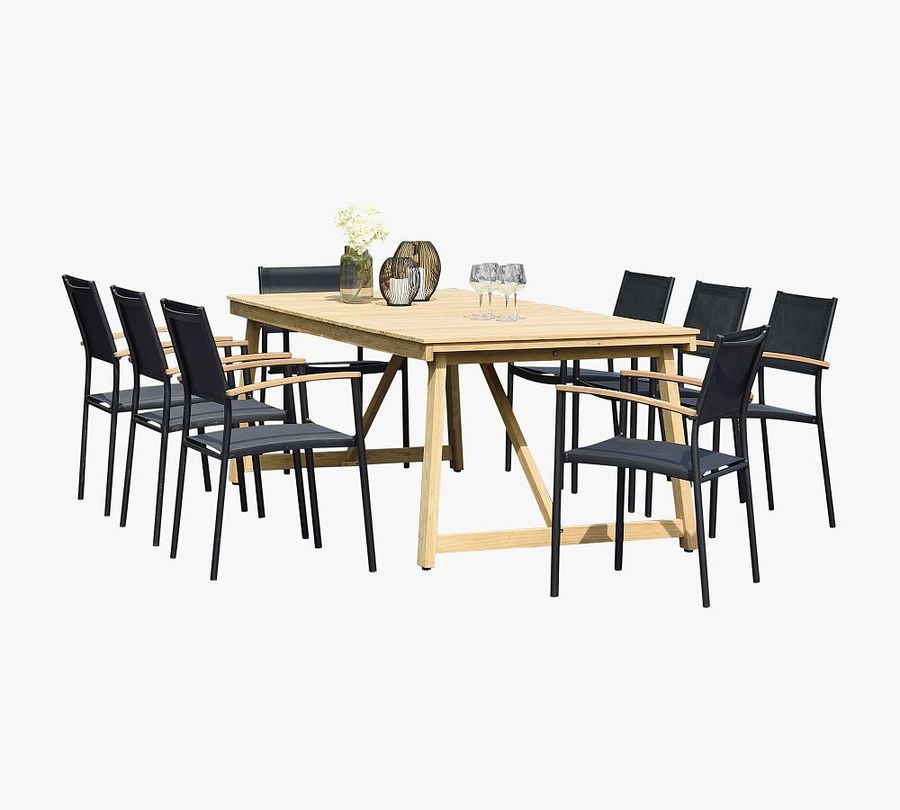 Anza 9-Piece Rectangular Dining Table with Santa Ana Dining Armchair Set added by Spoak Member