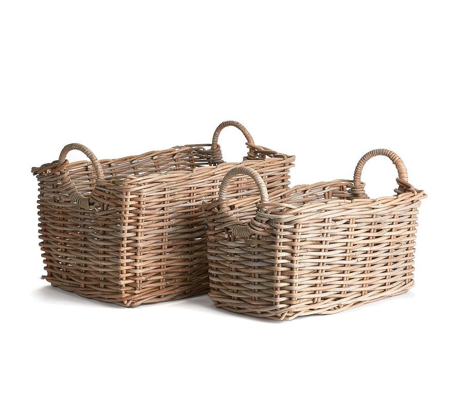 Handwoven Rattan Rectangular Baskets - Set of 2 added by Spoak Member