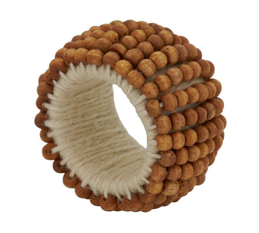 Wood Beaded Napkin Ring, Set of 4 added by Spoak Member