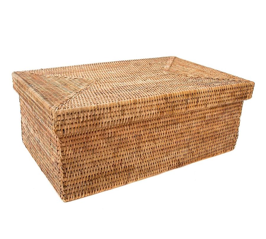 Tava Handwoven Rattan Rectangular Storage Box With Lid added by Spoak Member