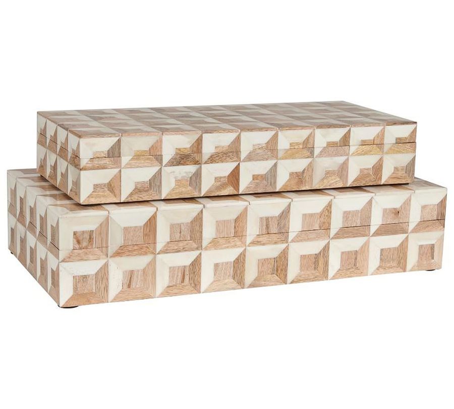 Cora Bone Decorative Box, Set of 2 - White added by Spoak Member