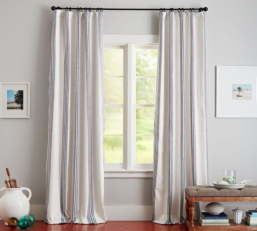 Riviera Striped Linen/Cotton Blackout Curtain added by Alison Diven