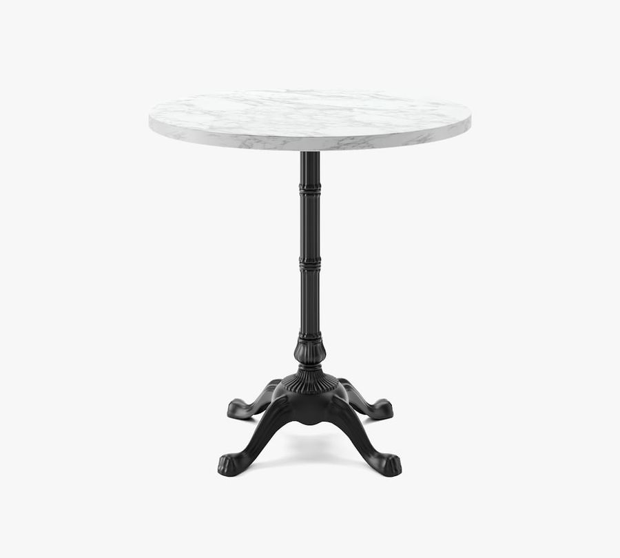 30" Round Pedestal Dining Table, Marble Top, Small Bistro Base added by paige locke