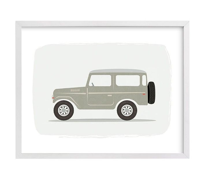 Minted&#174 Vintage Land Cruiser, Wall Art by Karidy Walker; 8x10, White added by Jennifer Hickey