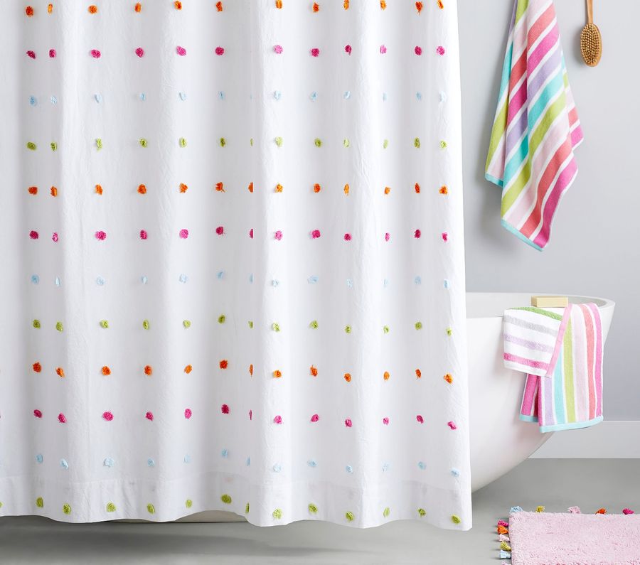 Tufted Dot Shower Curtain added by Katherine Brensinger