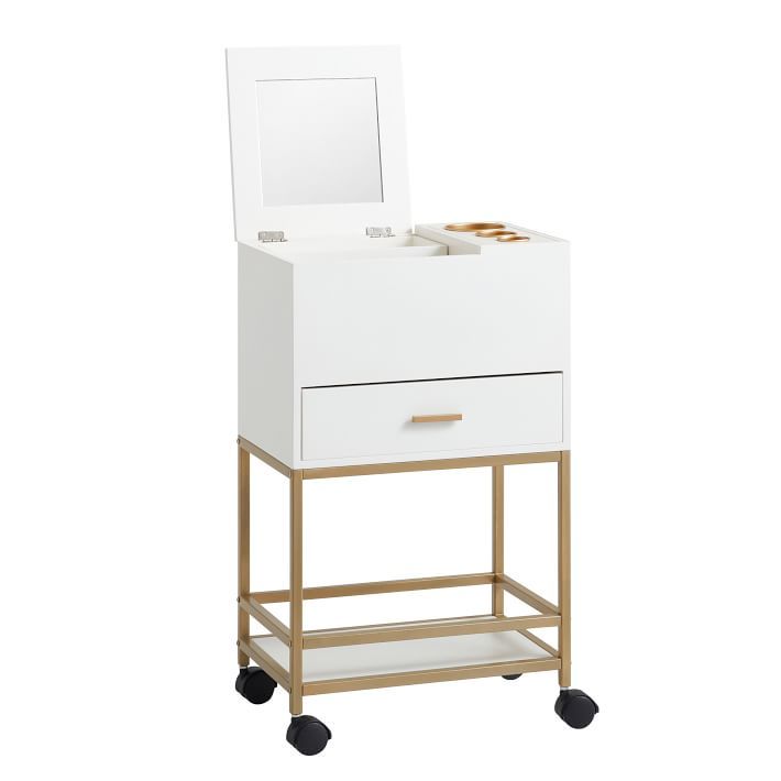 Glam Beauty Cart, White/Gold added by Ashley Fuchs