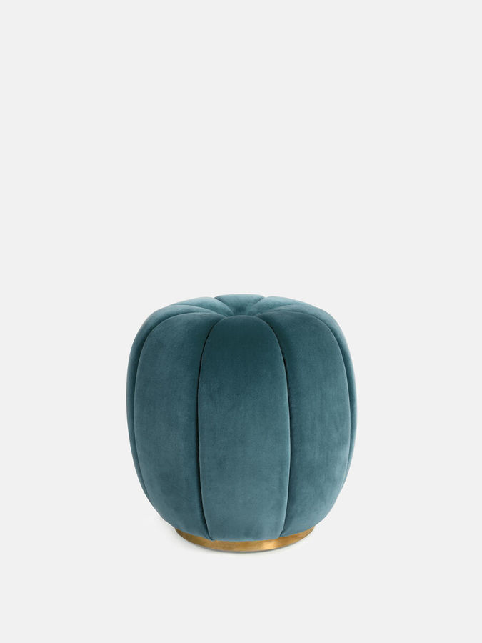 Sofia Footstool Moleskin Velvet Marine, US added by Torre Lisi