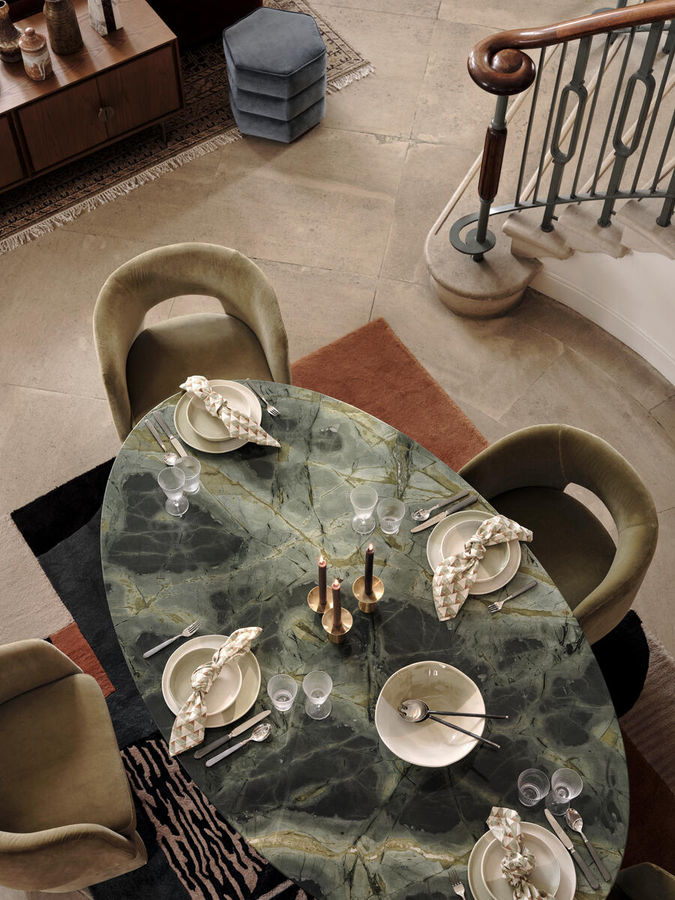 Murcell Oval Dining Table, Brazilian Green Marble, Prominent - Soho Home added by Jon Call