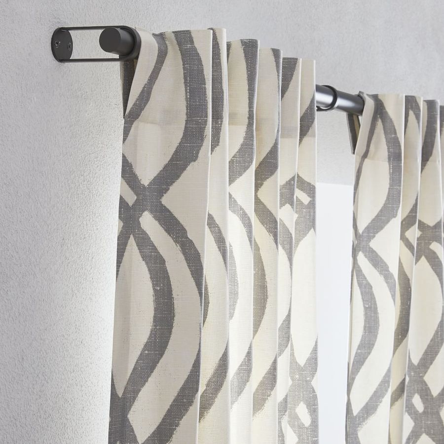 Cotton Canvas Scribble Lattice Curtains (Set of 2) - Feather Gray added by Spoak Member