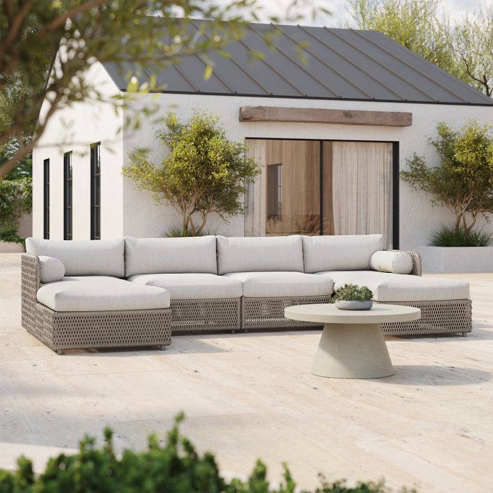 Coastal Outdoor 4-Piece U-Shaped Sectional (128&quot;) added by Spoak Member