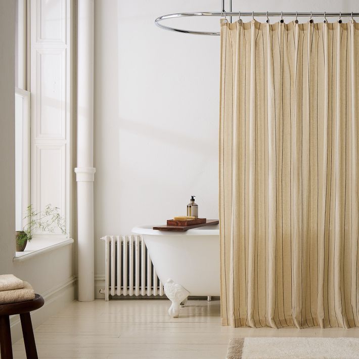 Cotton Linen Striped Shower Curtain added by Spoak Member