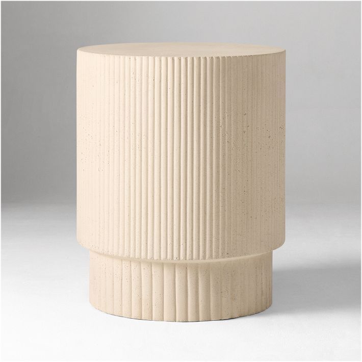 Fluted Concrete Indoor/Outdoor Side Table (16&quot;) added by Spoak Member