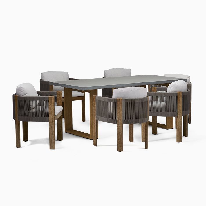 Portside Concrete Outdoor Dining Table (72&quot;) &amp; Porto Dining Chairs Set added by Spoak Member
