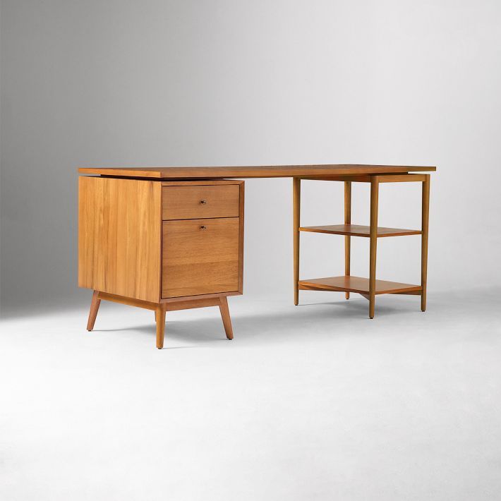 Mid-Century Modular Desk w/ File Cabinet &amp; Shelves (70&quot;) - ADA added by Spoak Member