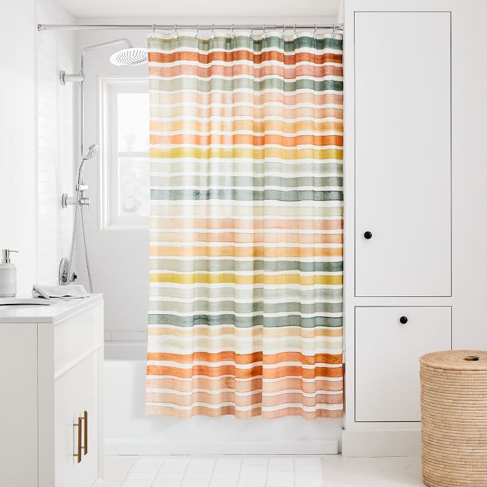 Watercolor Stripe Shower Curtain added by Spoak Member
