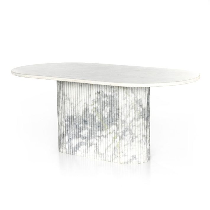 Claudelle Scalloped Marble Dining Table (74&quot;) added by Spoak Member
