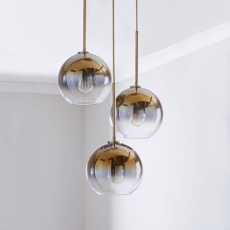 Sculptural Glass 3-Light Globe Chandelier - Metallic Ombre added by Spoak Member