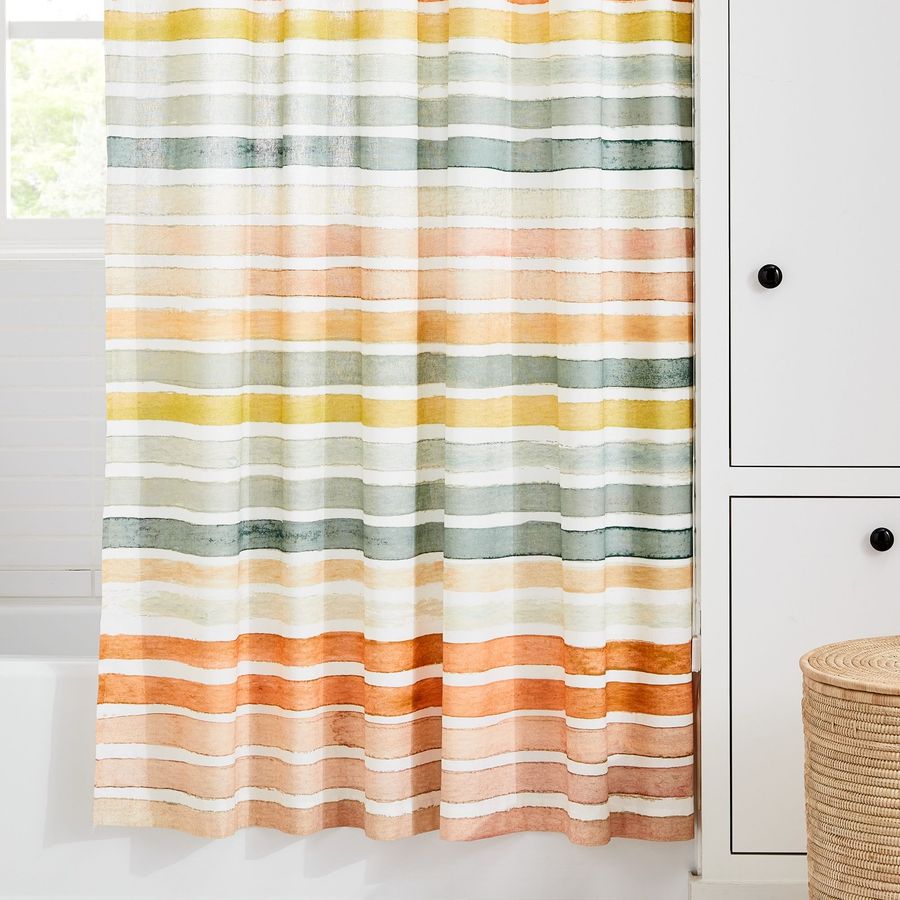 Watercolor Stripe Shower Curtain added by Spoak Member