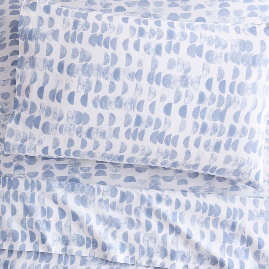 Organic Half Moon Sheets, Queen, Shimmer Blue, WE Kids added by Liz Kirby