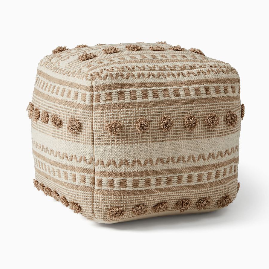 Pom Pom Stripe Pouf added by Joanna Wirick