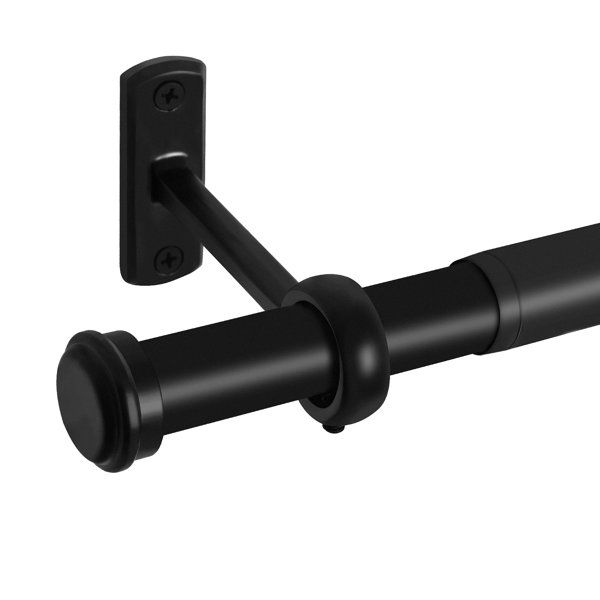 Aresha 1" Diameter Adjustable Length Single Curtain Rod Black added by sallie tyler