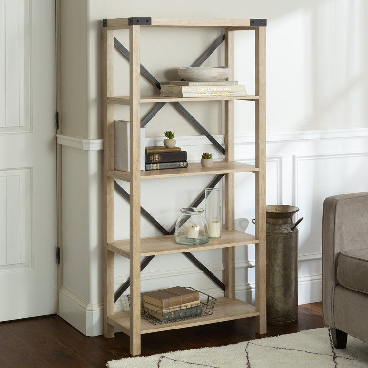 Gwen 64" H x 30" W x 14"D Etagere Bookcase in White Oak added by Kate Lynn Nemett