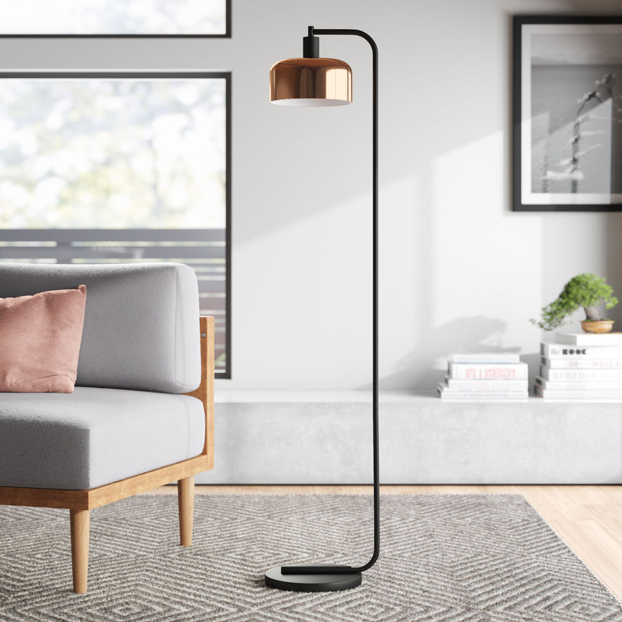 Calianne 57'' Blackened Bronze Arched Floor Lamp added by sallie tyler