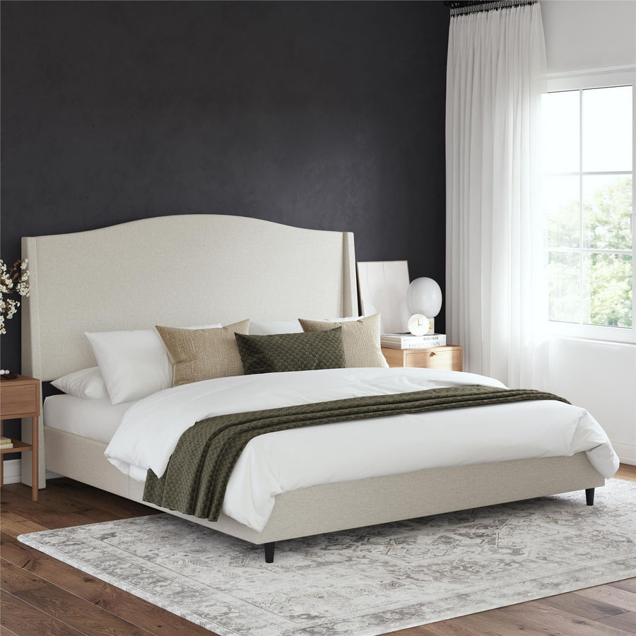 Latitude Run® Oakley Wingback Platform Bed Frame with Tall Headboard | Wayfair added by Helana Hager