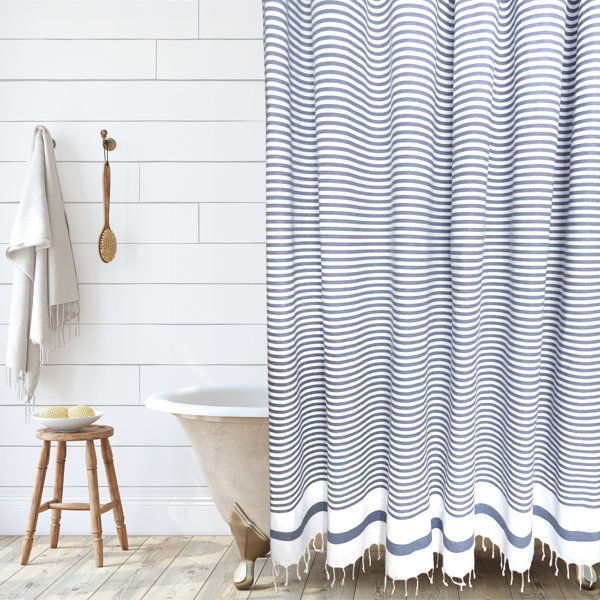 Catalina 100% Cotton Striped Single Shower Curtain added by Liz Nevil-Smith