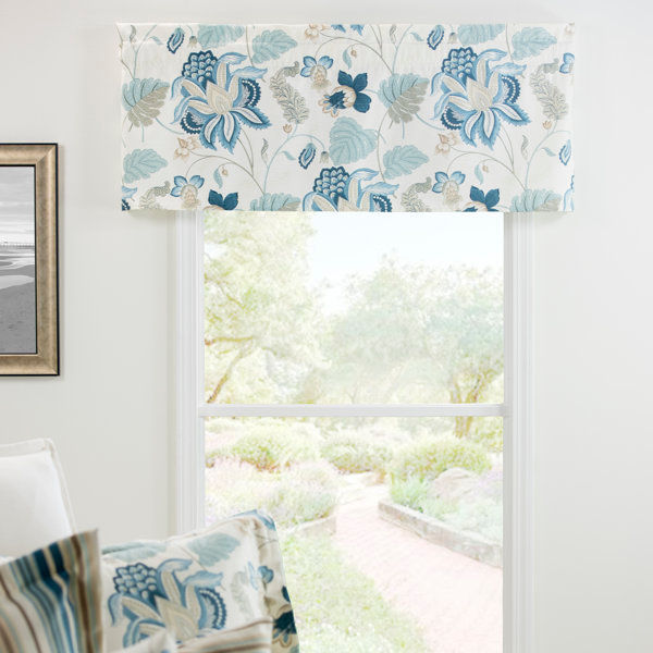 Leeman Floral Tailored 52'' W Window Valance in Blue/White added by Kate Lynn Nemett
