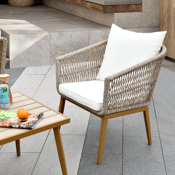 Wicker Outdoor Dining Armchair with Cushion added by erika grossman