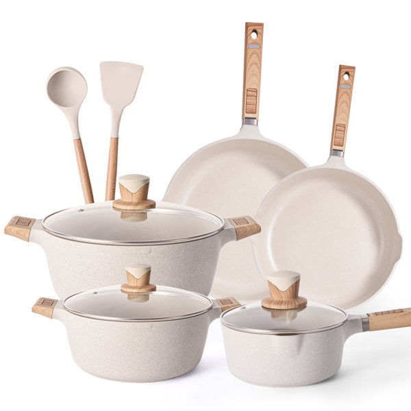 Large Set Pots and Pans 10 Pieces Cookware Sets Granite Stone Cookware Pot Large Size Non Stick Pan added by Liz Kirby