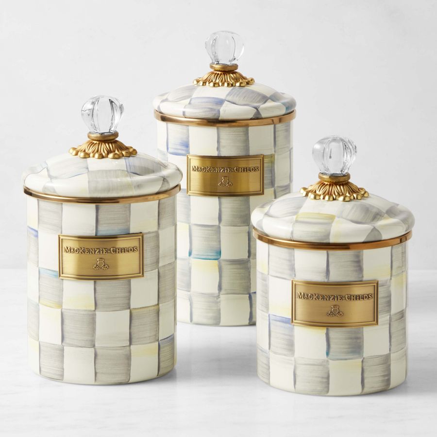 Mackenzie Childs Sterling Check Canister added by Where The Heart Is Designs