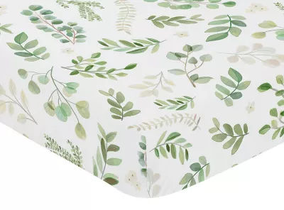 Sweet Jojo Designs® Watercolor Botanical Leaf Fitted Crib Sheet in Green/White | Bed Bath & Beyond added by Spoak Member