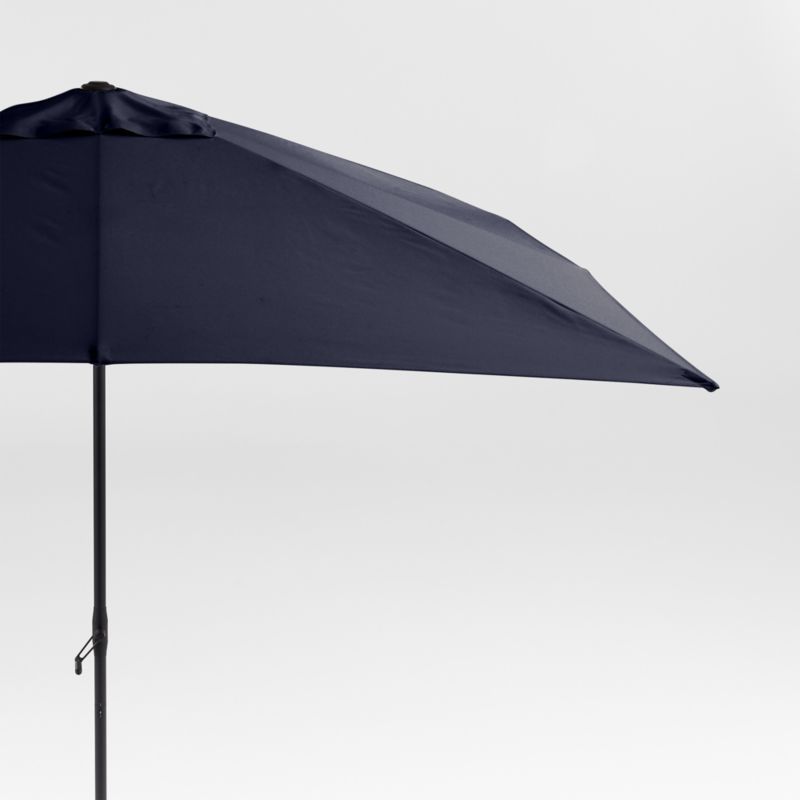 10' Rectangle Sunbrella® Canvas Navy Blue Outdoor Patio Umbrella with Black Metal Frame added by Spoak Member