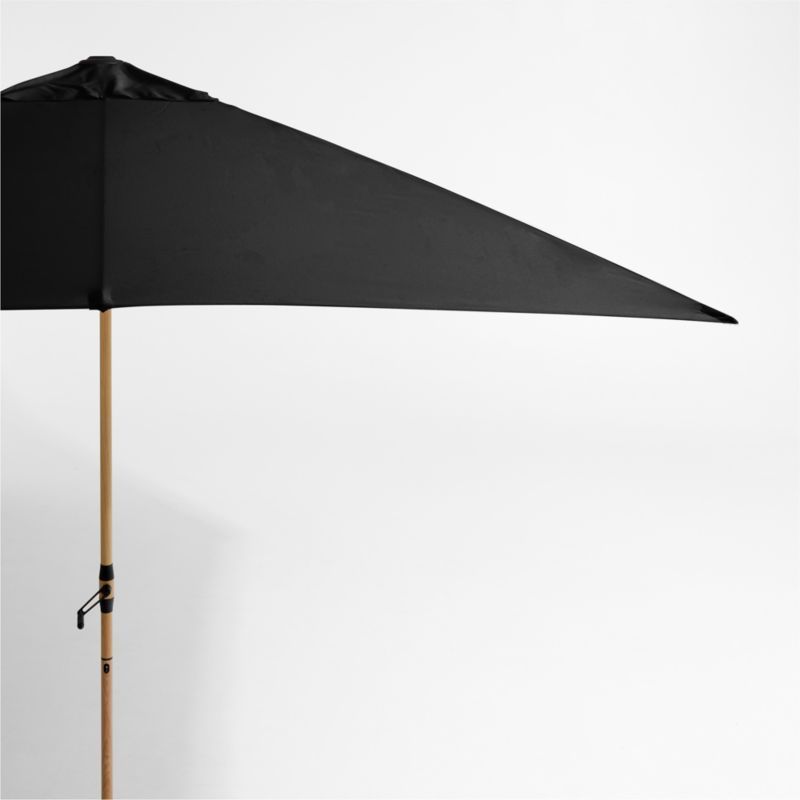 10' Rectangle Sunbrella® Canvas Black Outdoor Patio Umbrella with Faux Wood Metal Frame added by Spoak Member