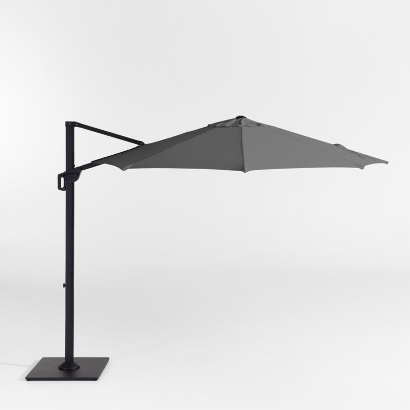 10' Round Cast Charcoal Grey Sunbrella® Cantilever Outdoor Patio Umbrella with Black Metal Frame added by Spoak Member