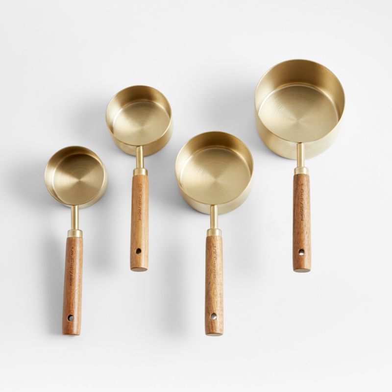 Acacia Wood and Gold Measuring Cups, Set of 4 added by Spoak Member