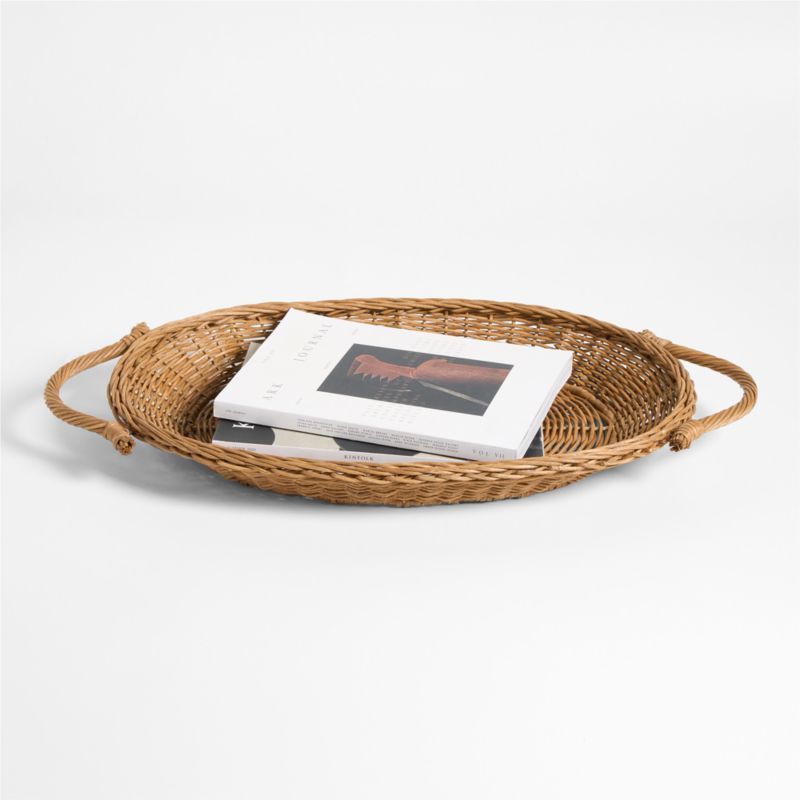 Alford Brown Woven Rattan Decorative Tray 24" added by Spoak Member