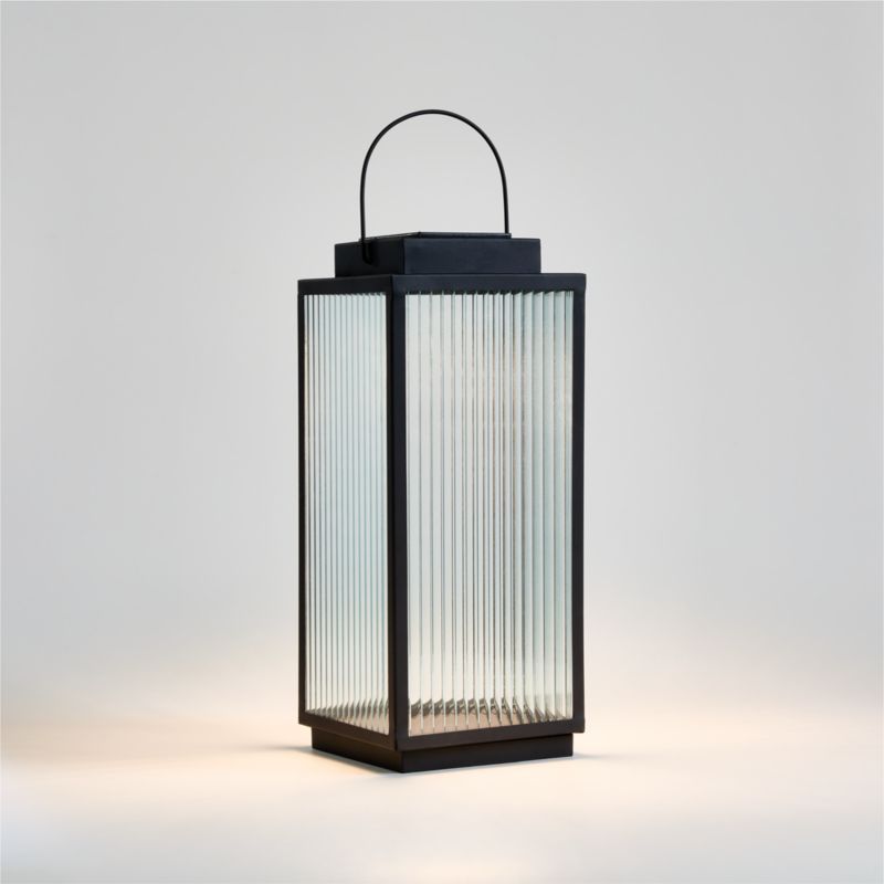 Alfresco Black Metal and Glass LED Solar Outdoor Lantern 19" added by Spoak Member