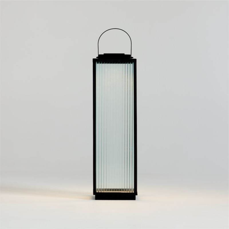 Alfresco Black Metal and Glass LED Solar Outdoor Lantern 26.5" added by Spoak Member