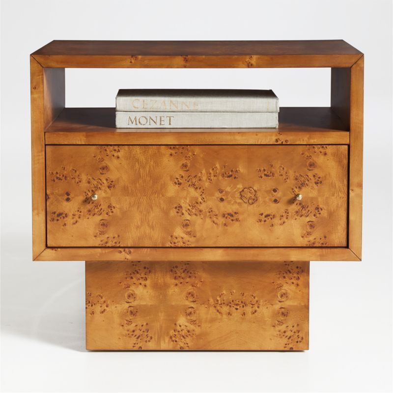Ambrose Mappa Burl Wood Nightstand with Drawer added by Spoak Member