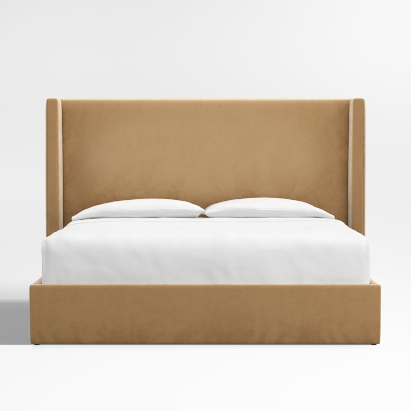 Arden 60" Camel Brown Upholstered King Headboard with Storage Bed Base added by Spoak Member