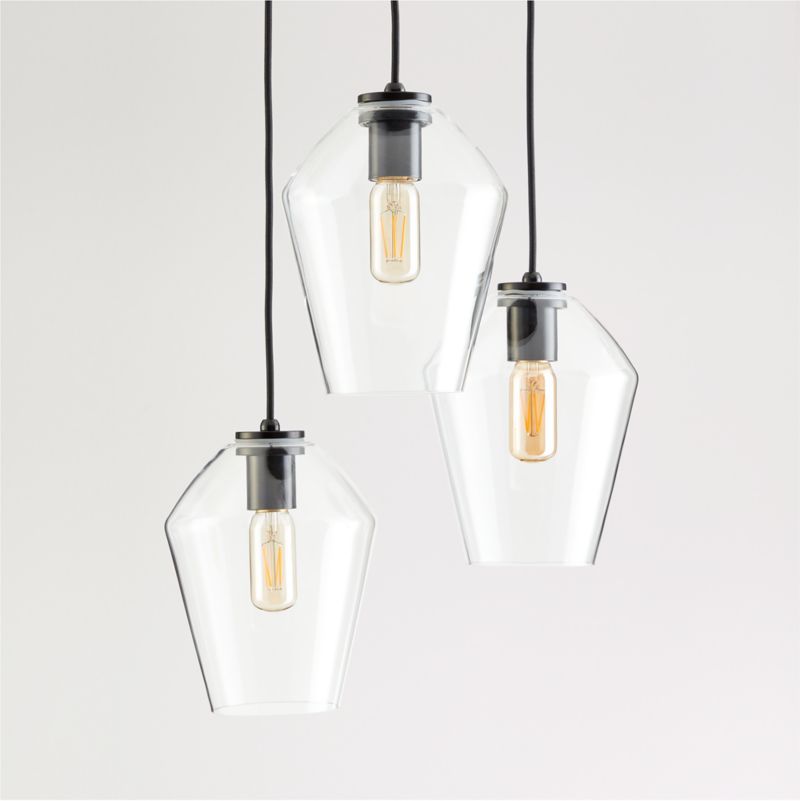 Arren Black 3-Light Round Pendant with Angled Clear Glass Shades added by Spoak Member