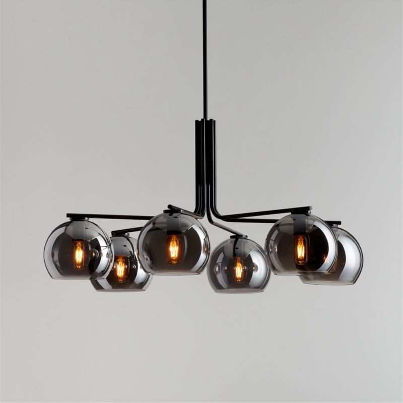 Arren Black Chandelier Light with Round Silver Glass Shades added by Spoak Member