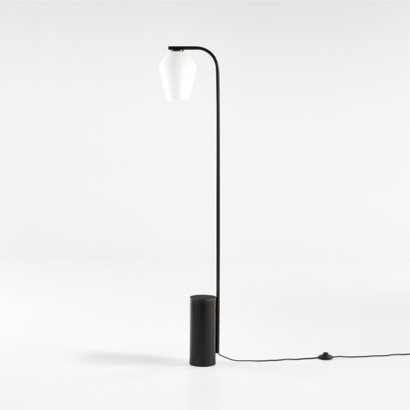Arren Black Floor Lamp with Milk Angled Shade 56" added by Spoak Member
