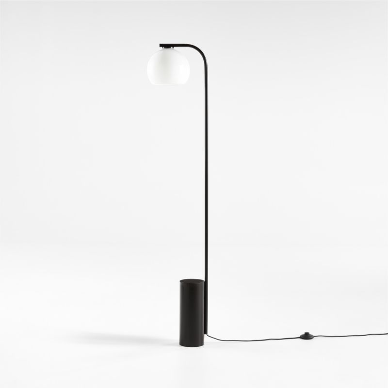 Arren Black Floor Lamp with Milk Round Shade 56" added by Spoak Member