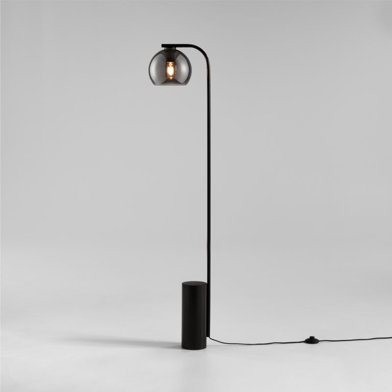 Arren Black Floor Lamp with Silver Round Shade 56" added by Spoak Member