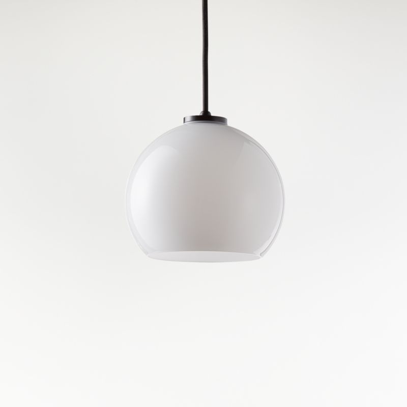 Arren Black Single Pendant Light with Milk Round Shade added by Spoak Member
