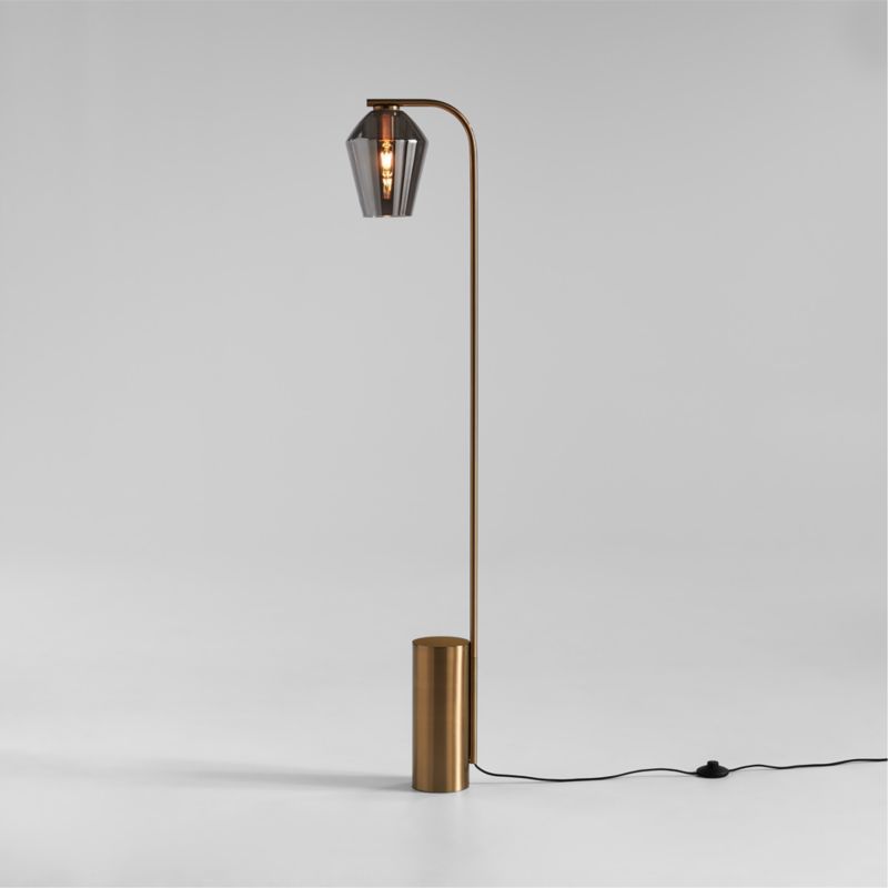 Arren Brass Floor Lamp with Silver Angled Shade 56" added by Spoak Member